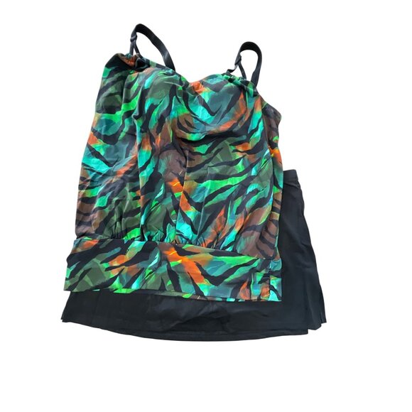 Kim Gravel x Swimsuits For All Blouson Tankini with Skirted Bottom Size 12 Beach - Picture 2 of 9